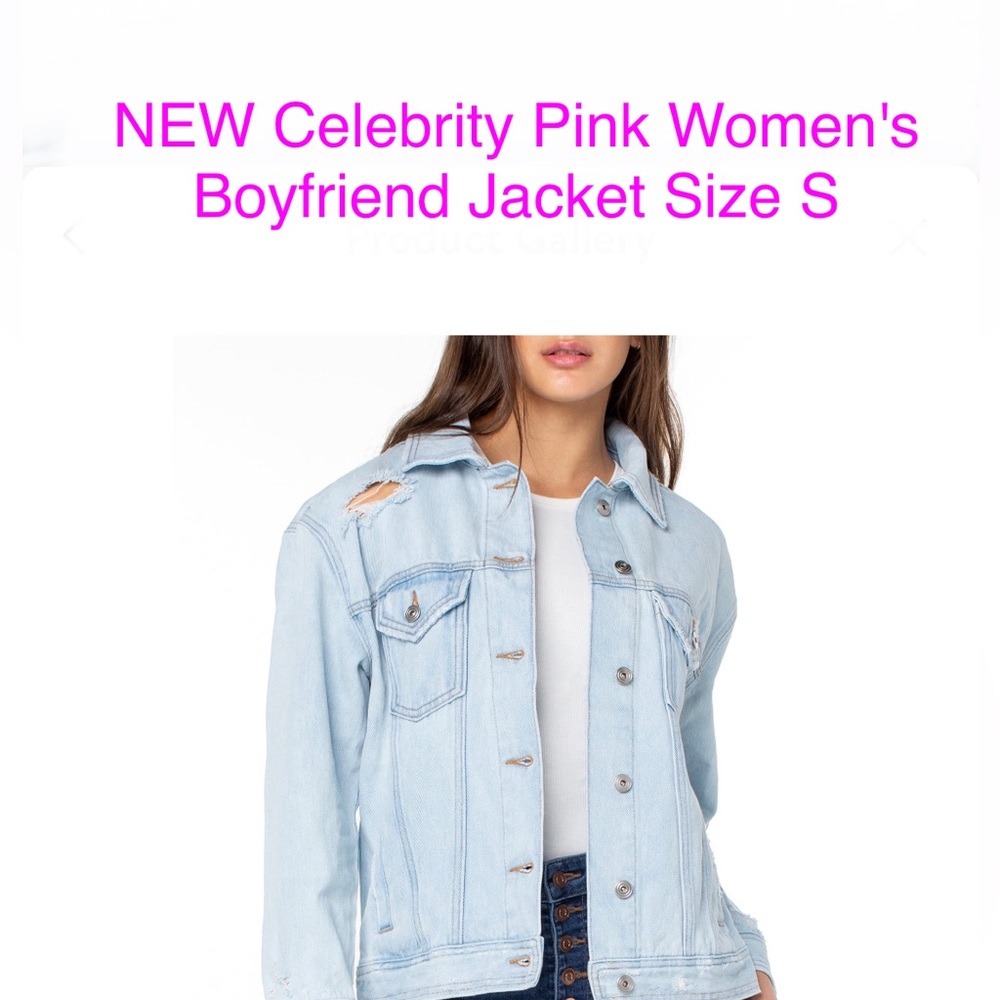 Celebrity Pink Women's Boyfriend Jacket
Light wash Size Small
